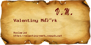 Valentiny Márk névjegykártya