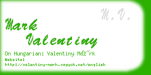 mark valentiny business card